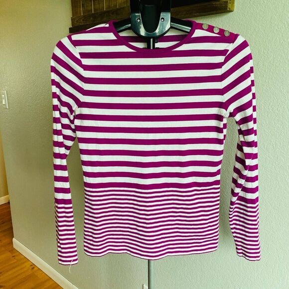Lauren Ralph Lauren Black Label Striped Nautical Breton Merinere Long Sleeve M - Picture 1 of 5